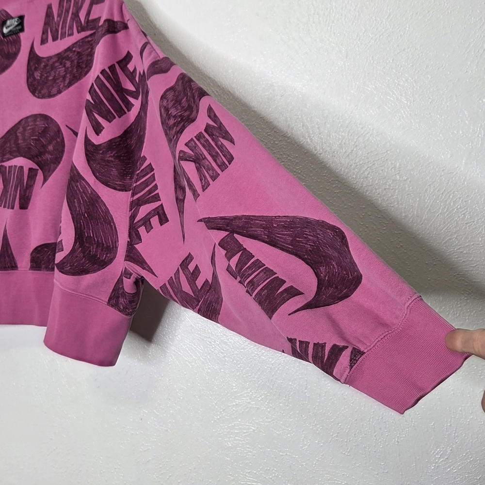 Nike Women's Pink Graphic Crew Neck Sweater - Picture 13 of 14